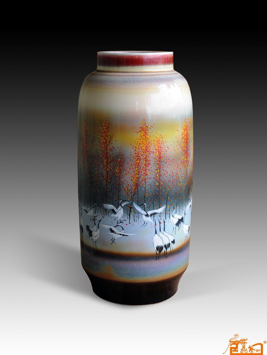  釉瓷瓶《秋韵图》